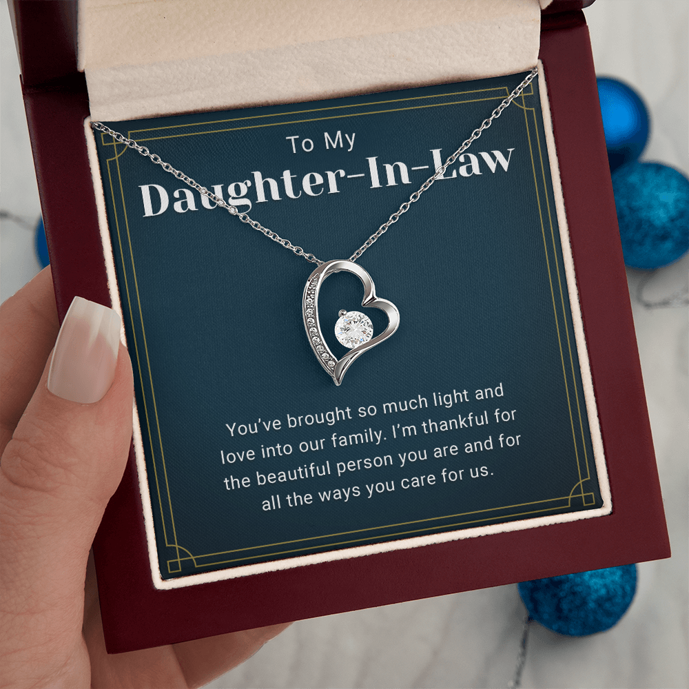 Daughter in Law Necklace With Heartfelt Message Card & Gift Box