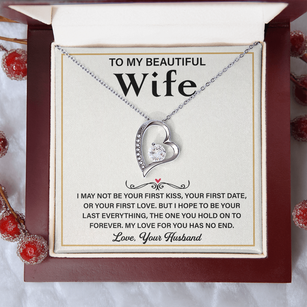 To My Wonderful Wife – My Every Tomorrow is Beautiful Because of You - Forever Love Necklace