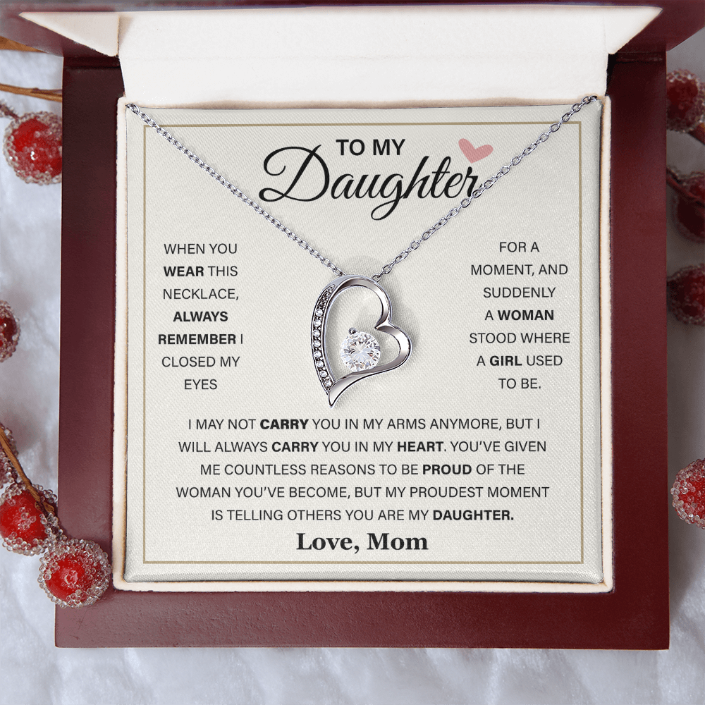 Daughter Gift From Mom, a Prayer for My Daughter - Forever Love Necklace