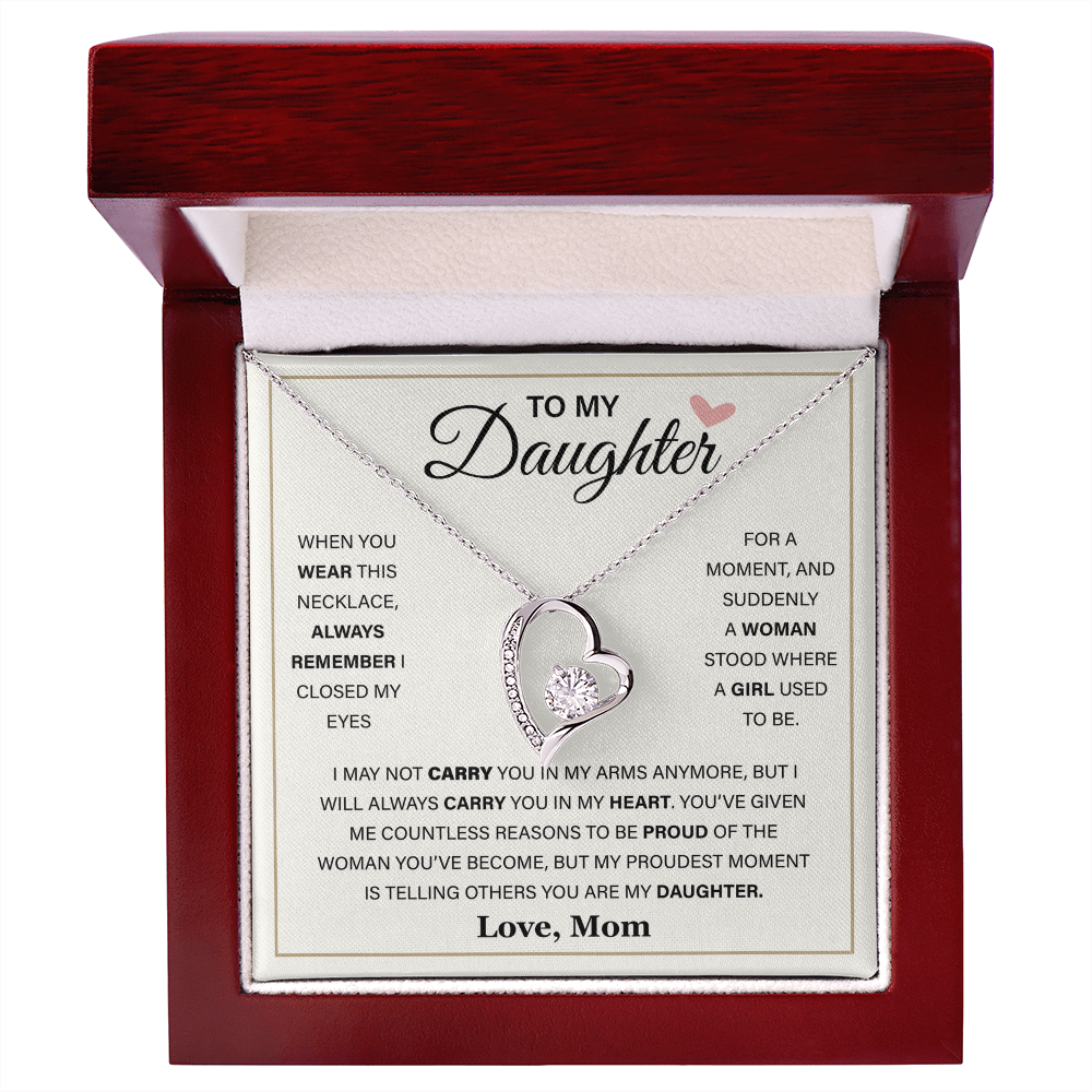 Daughter Gift From Mom, a Prayer for My Daughter - Forever Love Necklace