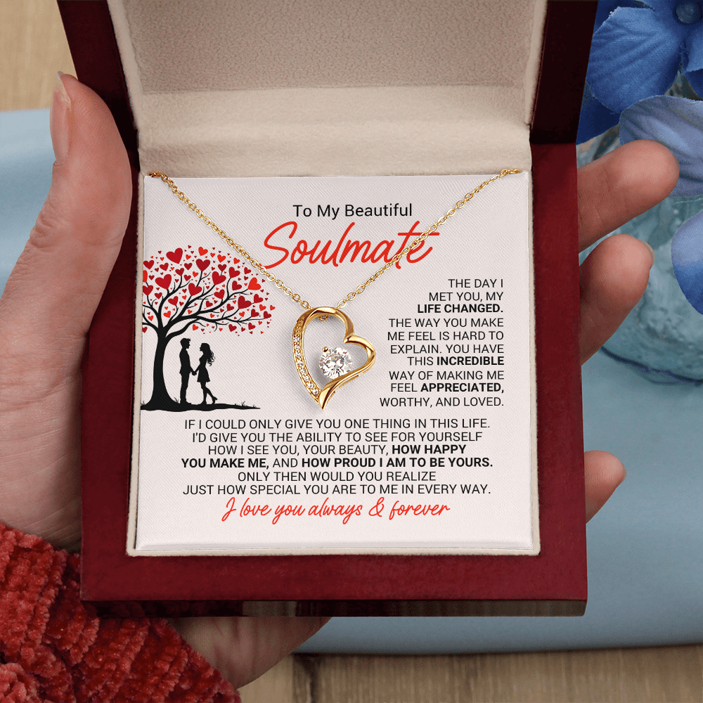 To My Soulmate Necklace - Soulmate Jewelry for Her - Anniversary Birthday Gift for Wife Girlfriend Soulmate