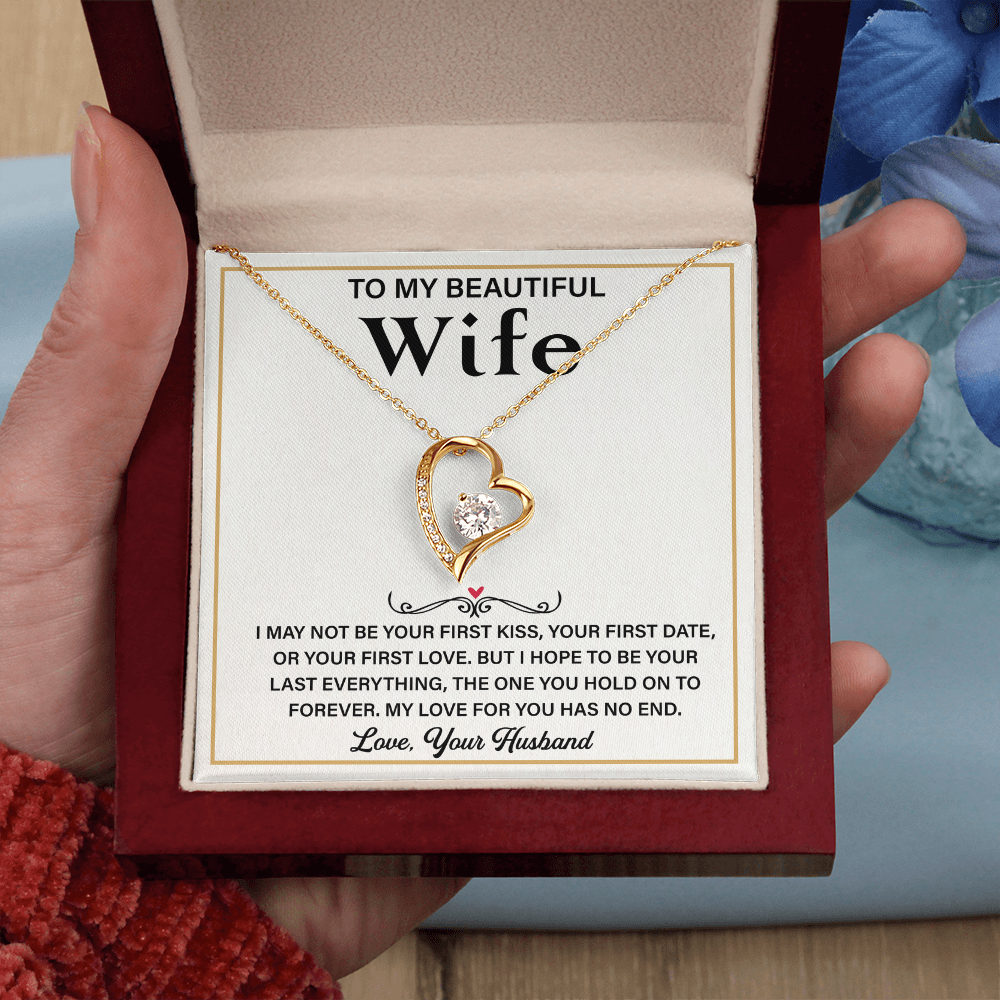 To My Wonderful Wife – My Every Tomorrow is Beautiful Because of You - Forever Love Necklace