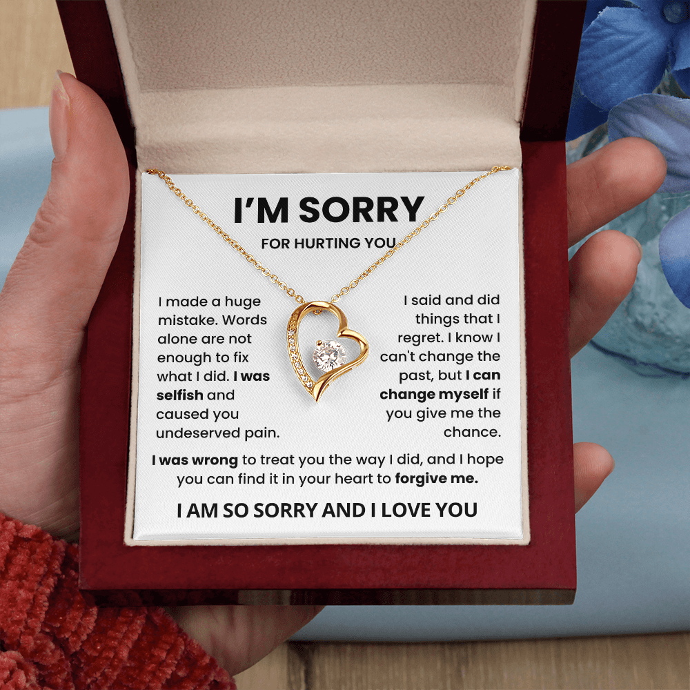 I'm Sorry Necklace Gift for Her- Apology to Girlfriend, Wife On Birthday, Valentines
