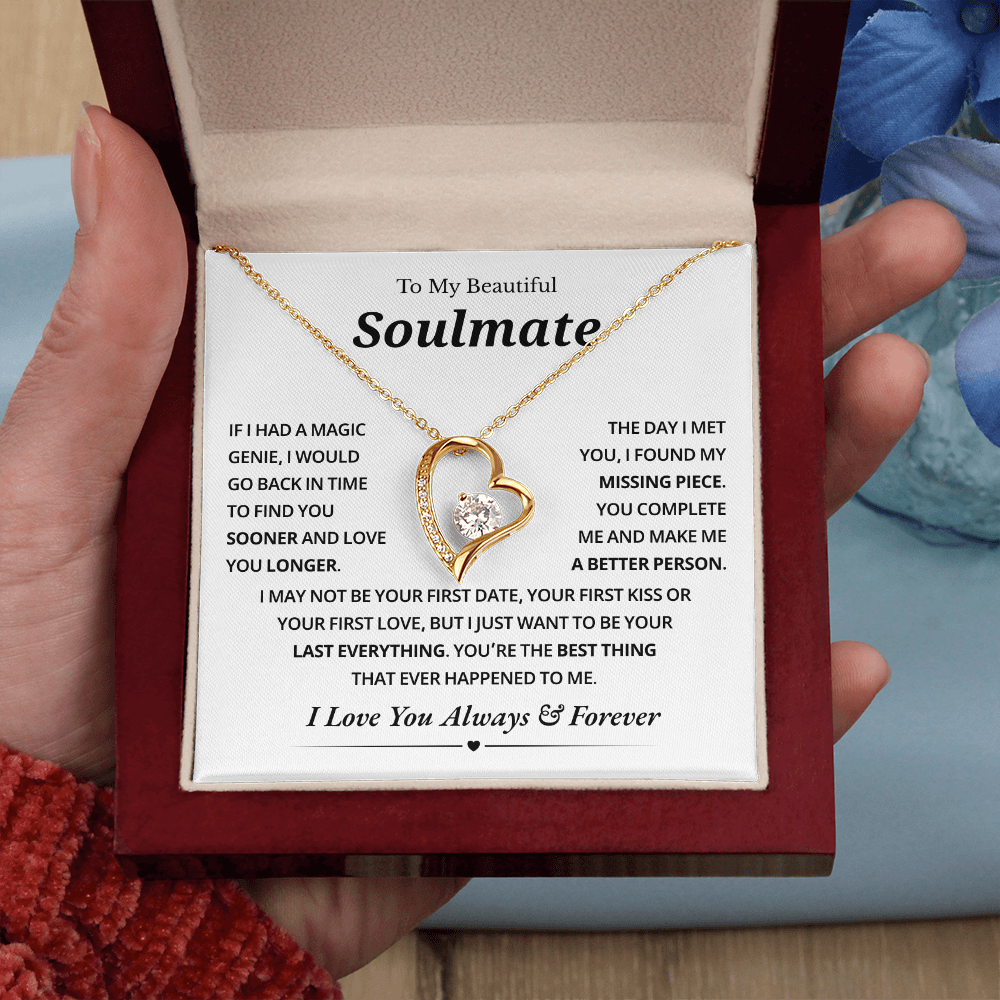 To My Soulmate Necklace for Wife From Husband, Jewelry for Girlfriends