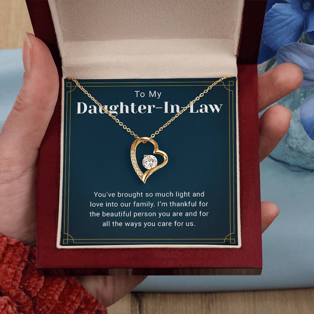 Daughter in Law Necklace With Heartfelt Message Card & Gift Box