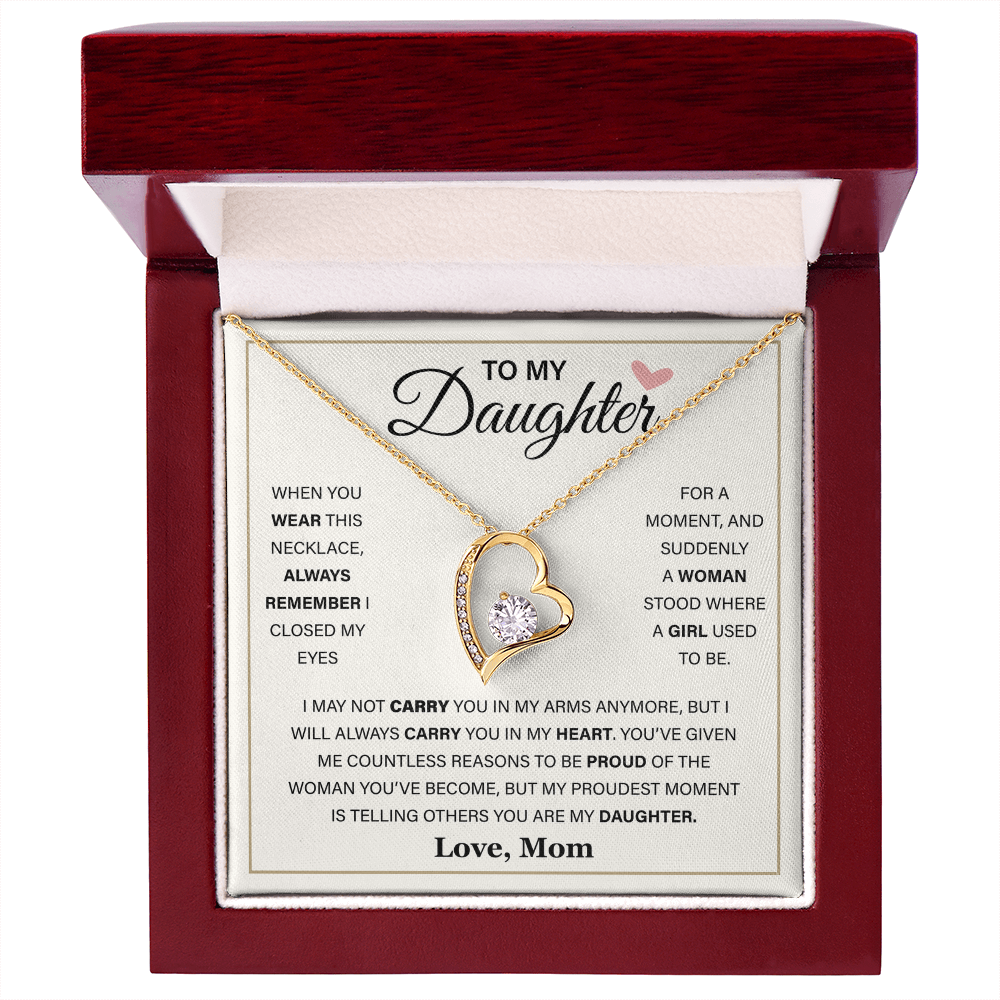 Daughter Gift From Mom, a Prayer for My Daughter - Forever Love Necklace