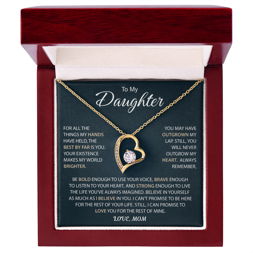 To My Daughter - a Sentimental Gift for Her From Mom Dad - Forever Love Necklace
