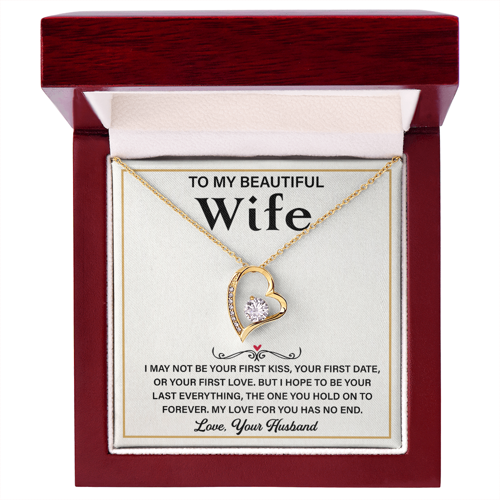 To My Wonderful Wife – My Every Tomorrow is Beautiful Because of You - Forever Love Necklace