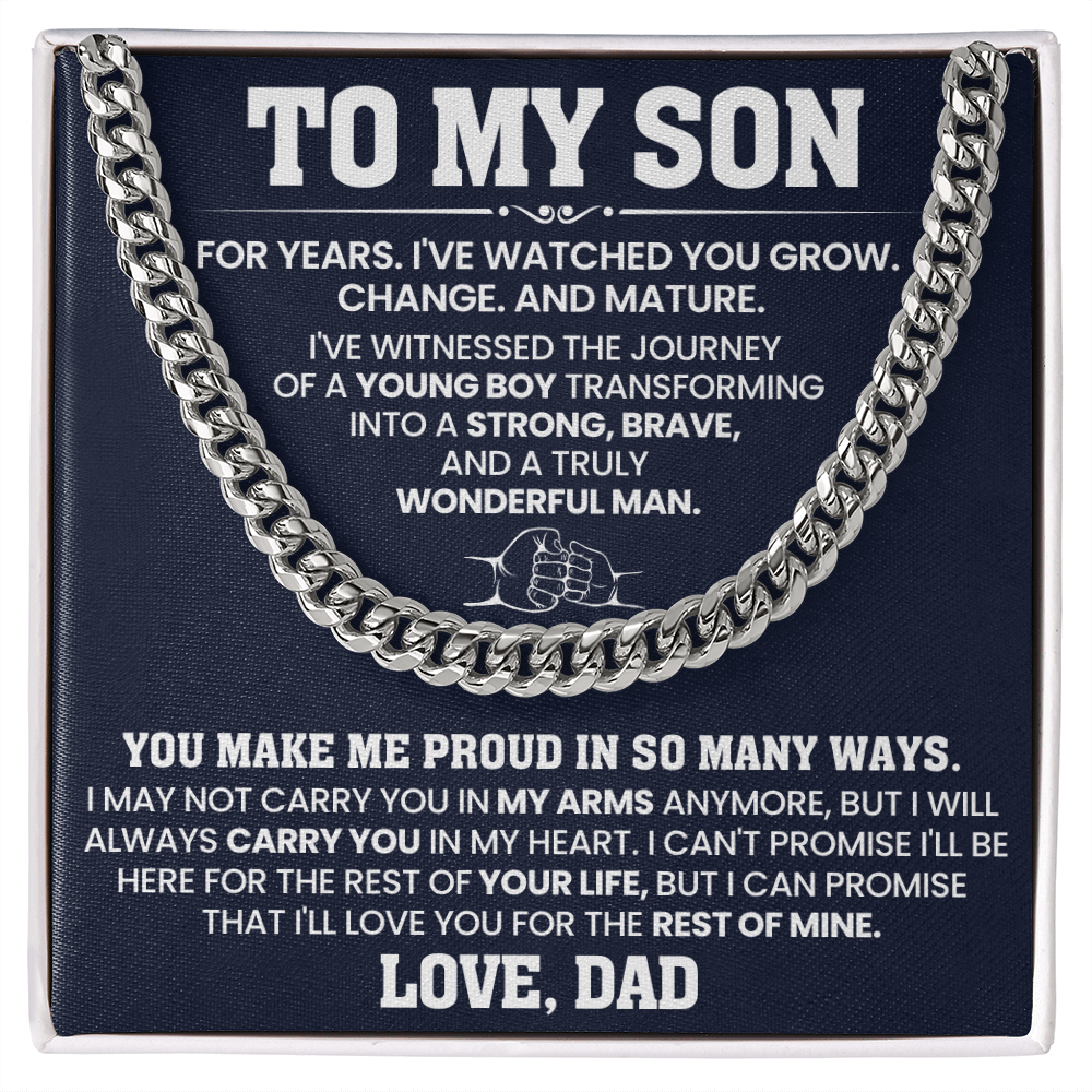 Cuban Chain Necklace For To My Son Jewelry Gifts for Him