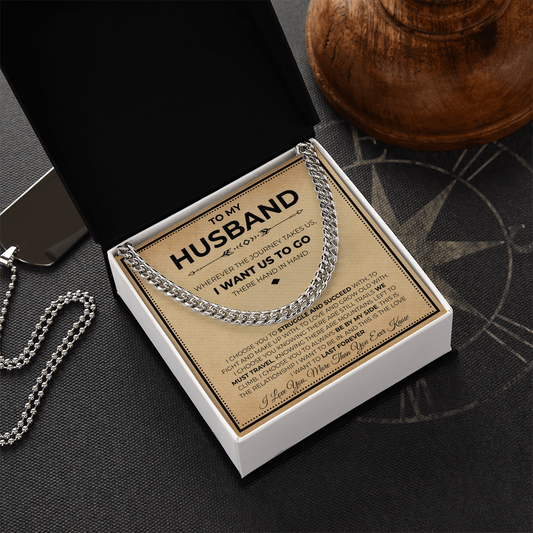 To My Man Cuban Chain Necklace, Husband Necklace from Wife, Men Necklaces for Him