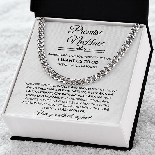 Mens Cuban Chain Jewelry Gifts for to My Man, Promise Necklace for Boyfriend