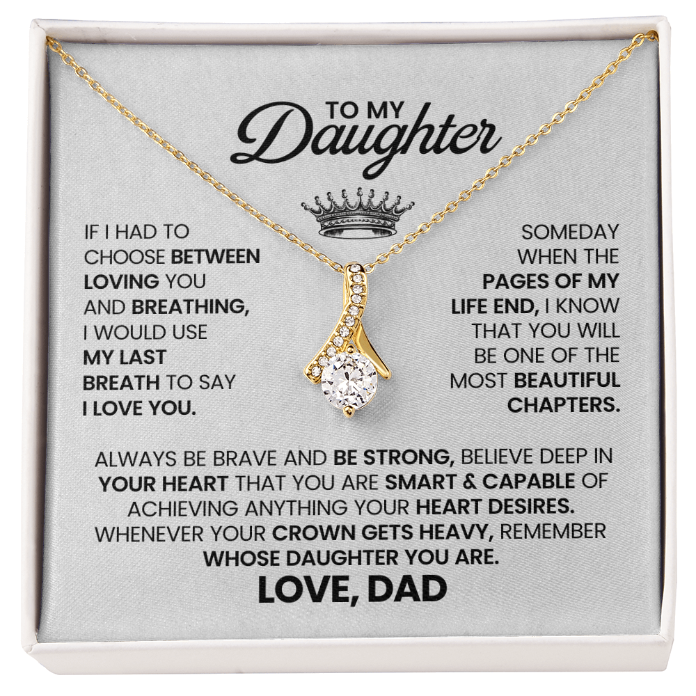 To My Daughter Necklace With Heartfelt Message Card & Gift Box