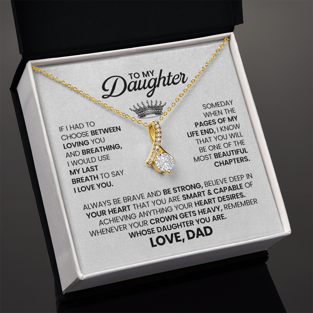 To My Daughter Necklace With Heartfelt Message Card & Gift Box
