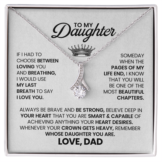 To My Daughter Necklace With Heartfelt Message Card & Gift Box