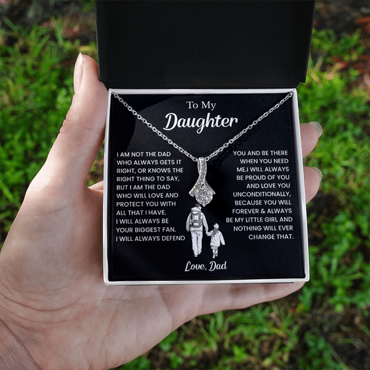 To My Badass Daughter Necklaces From Dad With Elegant Jewelry Box
