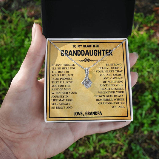 To My Granddaughter Necklace from Grandpa, Birthday Christmas Gift For Granddaughter
