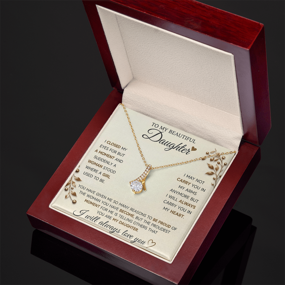 To My Daughter Necklace – Heartfelt Gift from Mom or Dad for Daughter
