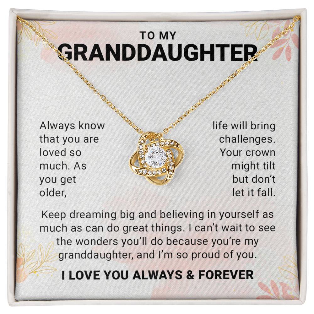 To My Granddaughter, Love Knot Necklace Gift From Grandpa or Grandpa