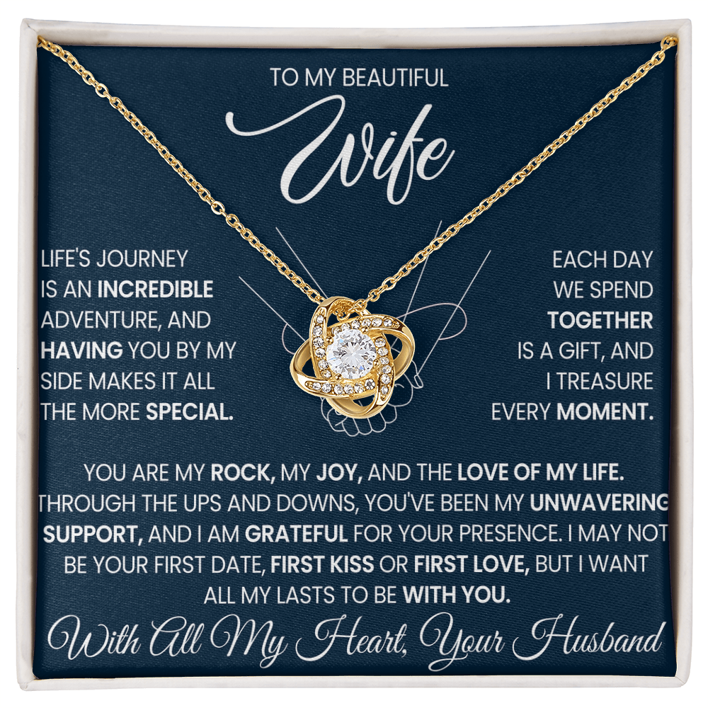 To My Wife - I Love You Forever & Always - Love Knot Necklace