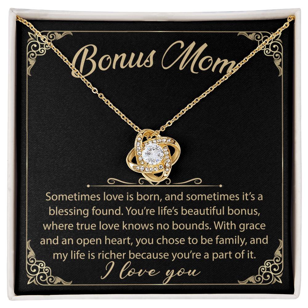 To My Bonus Mom - Your Little Boy - Love Knot Necklace