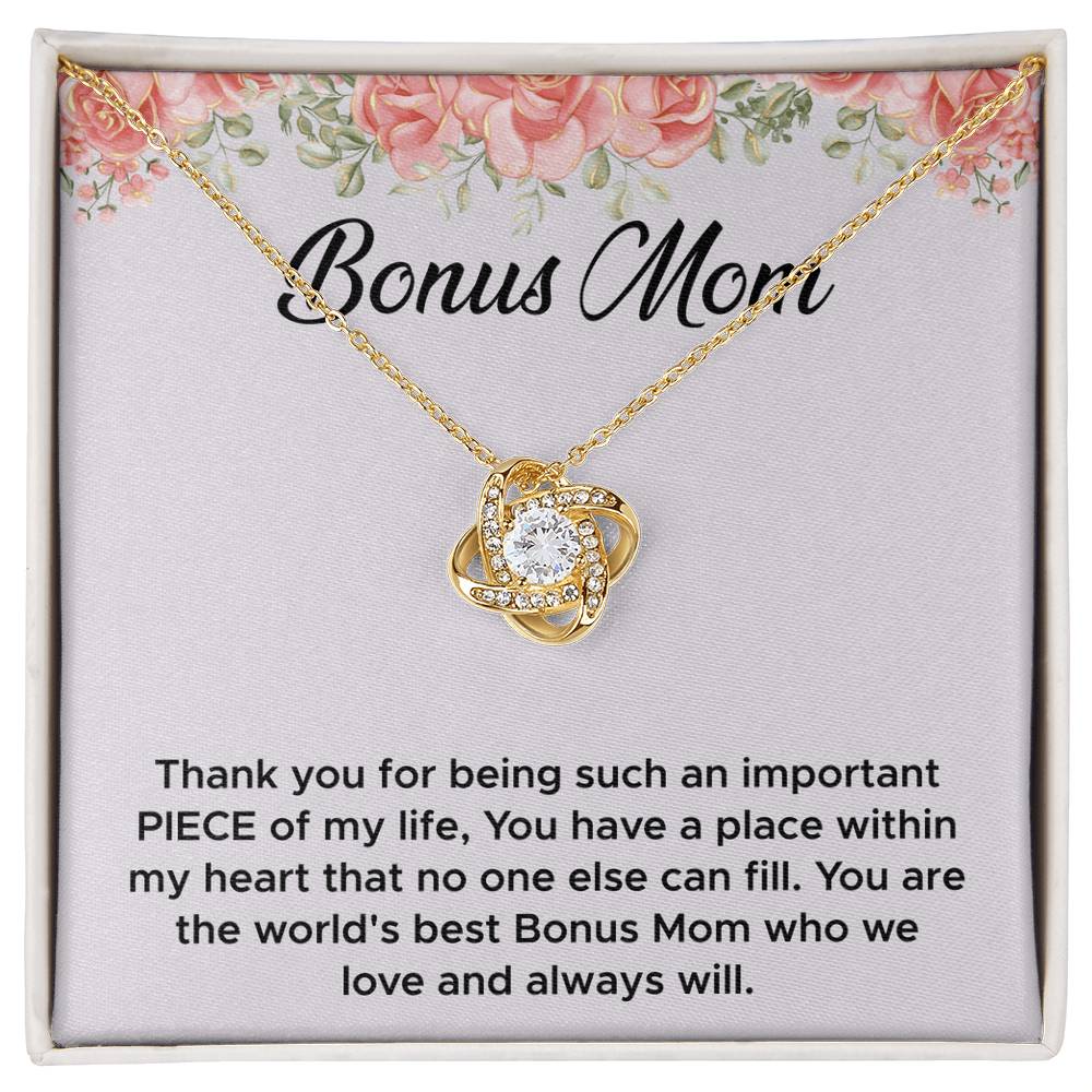 Bonus Mom - Thank You for Walking Beside Me - Love Knot Necklace