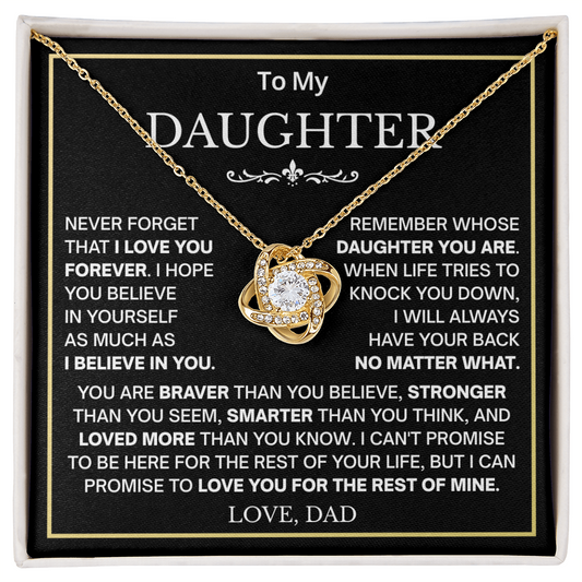 Beautiful Gift for Daughter From Dad Never Forget That I Love You Necklace