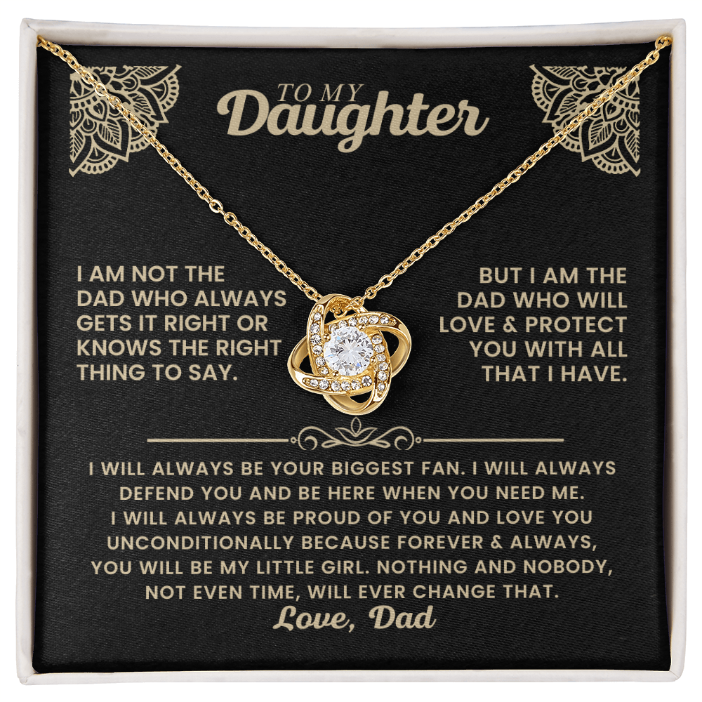 To My Daughter - Believe in Yourself - Love Knot Necklace for You