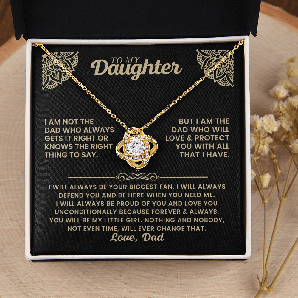 To My Daughter - Believe in Yourself - Love Knot Necklace for You