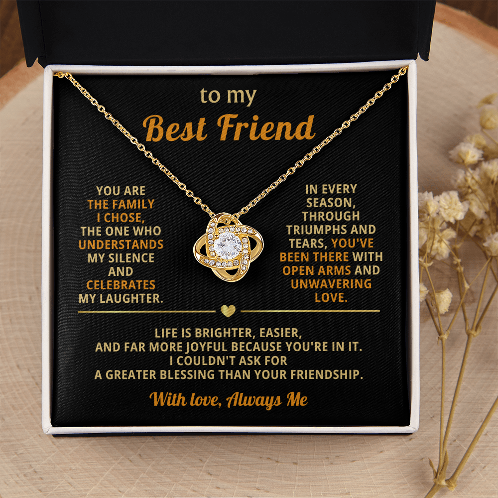To My Best Friend - You Are Also My Sister - Love Knot Necklace