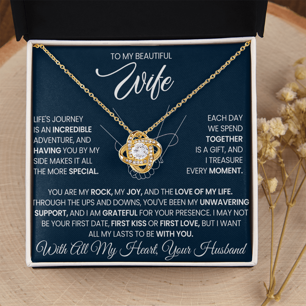 To My Wife - I Love You Forever & Always - Love Knot Necklace