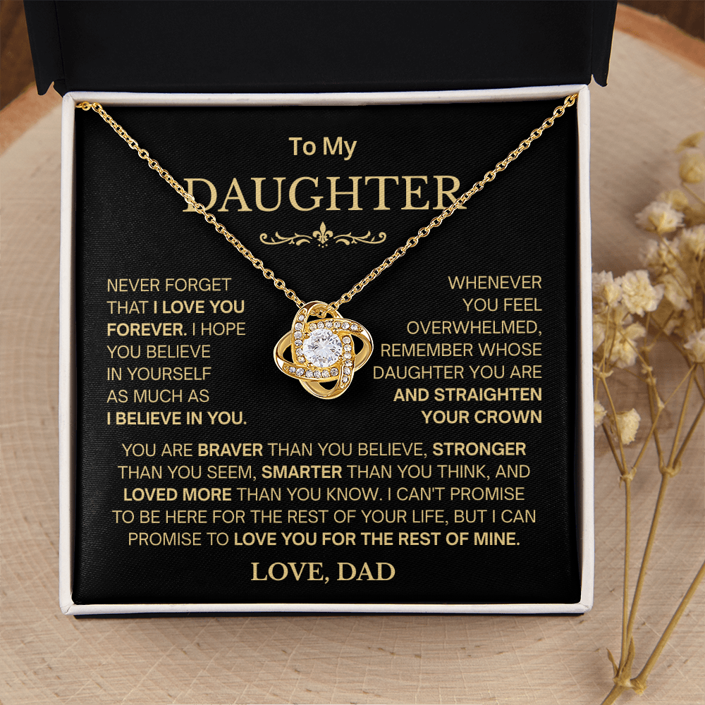 Valentines for Daughter From Dad, Daughter - Proud of You - Necklace