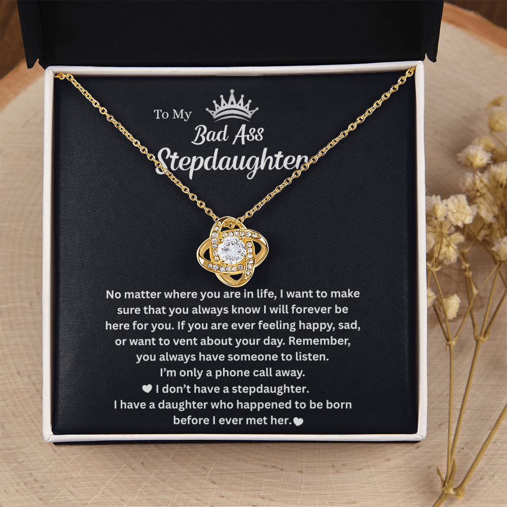 Bonus Daughter Gifts Bonus Daughter Necklace from Bonus Mom & Stepdad Love Knot Necklace