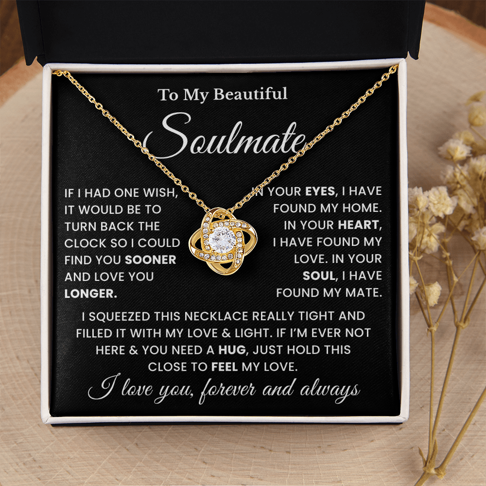To My Soulmate Necklace, Jewelry for Girlfriend, Wife Gift From Husband