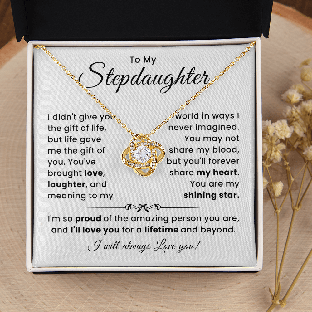 To My Stepdaughter - You Are My Shining Star - Love Knot Necklace