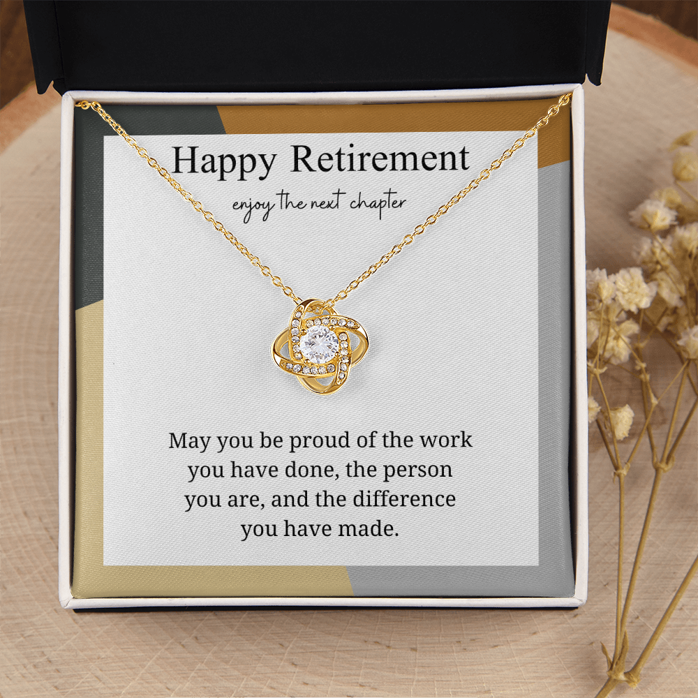 Happy Retirement Necklace for Women - Cheers to a Happy and Healthy Retirement