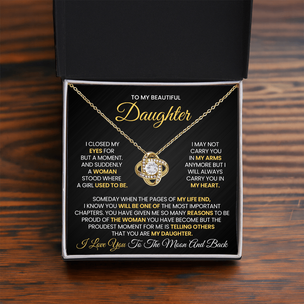 To My Beautiful Daughter Necklace - Never Forget That I Love You