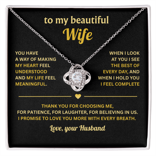 To My Wife Necklace From Husband - Soulmate Necklace for Women