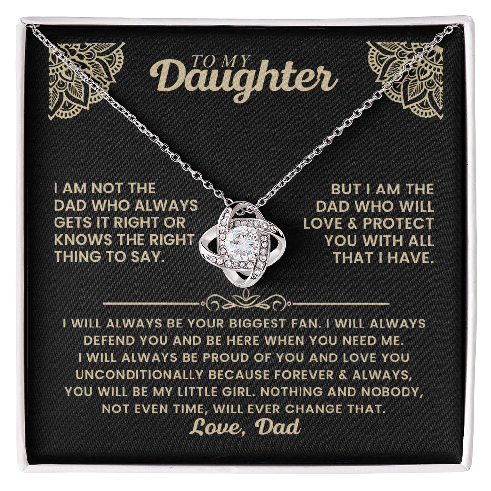 To My Daughter - Believe in Yourself - Love Knot Necklace for You