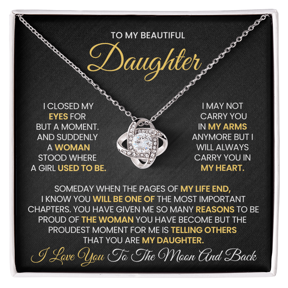 To My Beautiful Daughter Necklace - Never Forget That I Love You