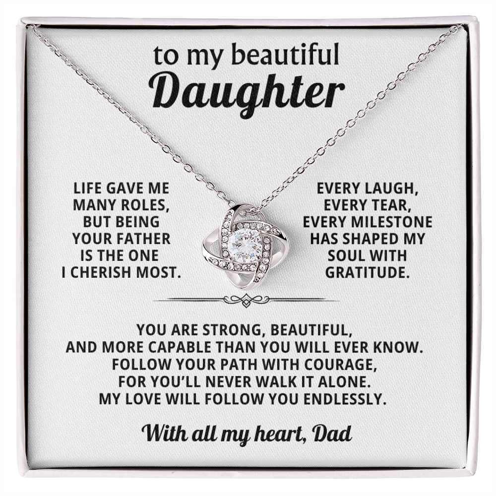 Gift for Daughter - You Make Me Smile, Happy & Proud - Necklace