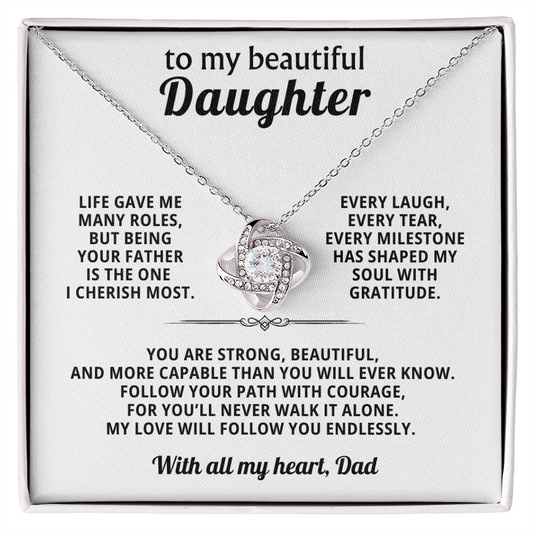 Gift for Daughter - You Make Me Smile, Happy & Proud - Necklace