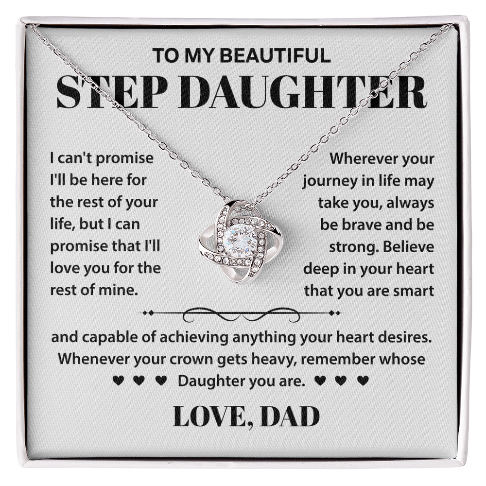 To My Beautiful Stepdaughter - Believe in Yourself - Love Knot Necklace