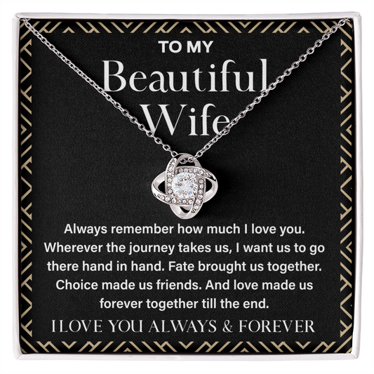 Necklace to My Wife From Husband Forever Love, Gift for Wives With Message Card