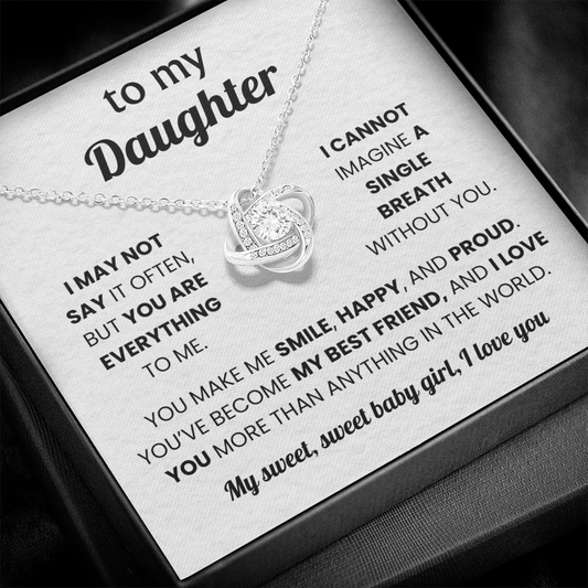 To My Daughter - Stainless Steel Necklace With Heartfelt Message Card & Gift Box