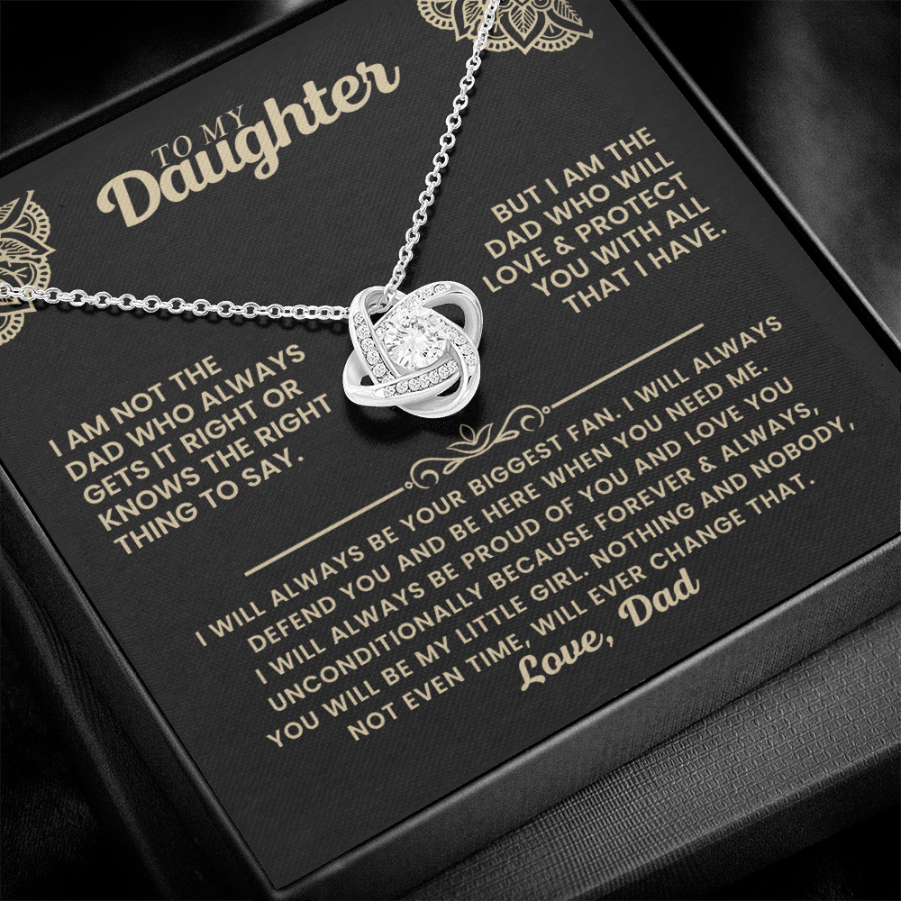 To My Daughter - Believe in Yourself - Love Knot Necklace for You