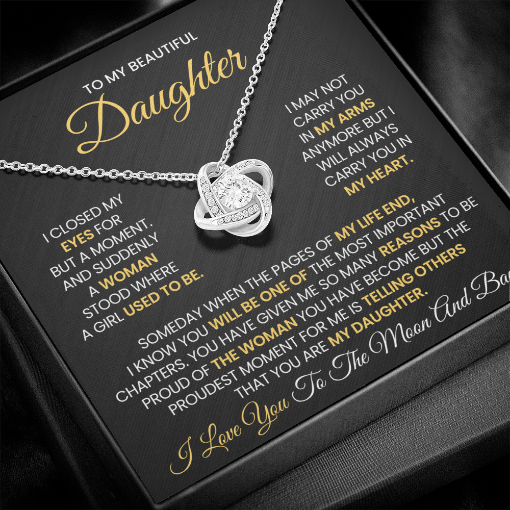 To My Beautiful Daughter Necklace - Never Forget That I Love You