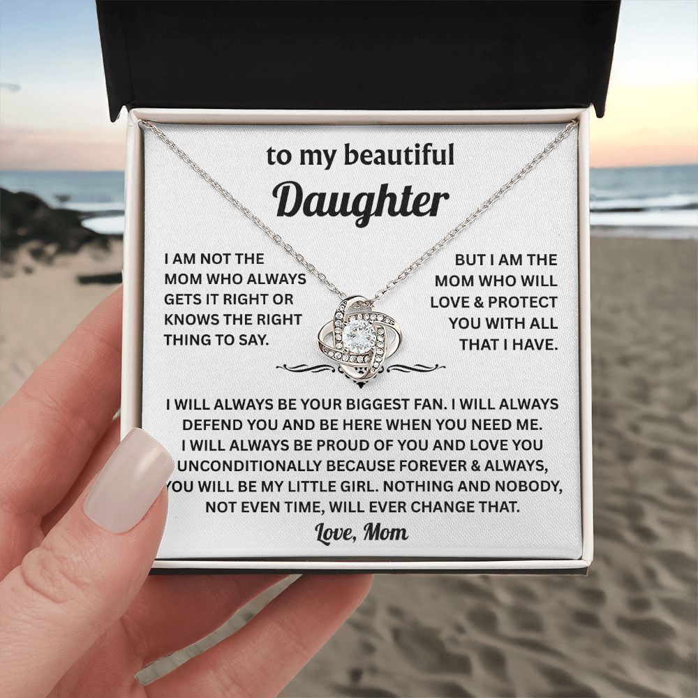 To My Beautiful Daughter - I Will Always Be Your Biggest Fan - Love Knot Necklace