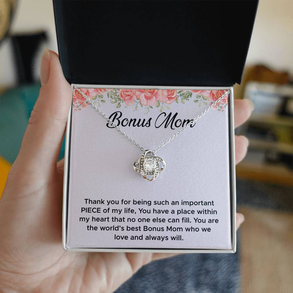 Bonus Mom - Thank You for Walking Beside Me - Love Knot Necklace