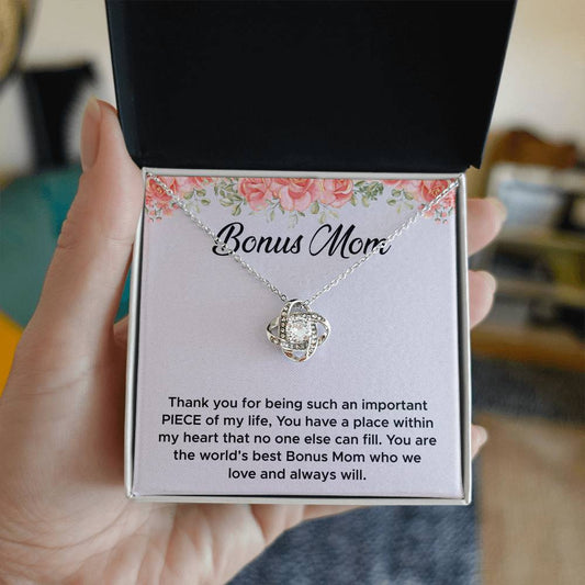 Bonus Mom - Thank You for Walking Beside Me - Love Knot Necklace