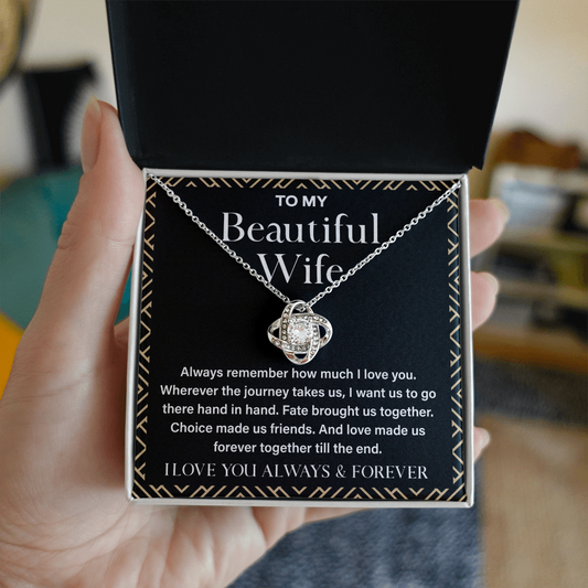 Necklace to My Wife From Husband Forever Love, Gift for Wives With Message Card